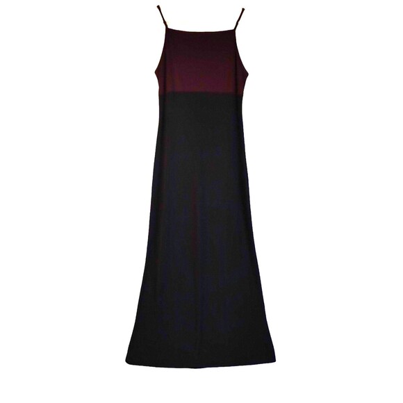 Tailor Dress Women's 8 Black Plum Maxi Stretch Knit Y2K 90s Classic Empire Waist - Picture 6 of 9
